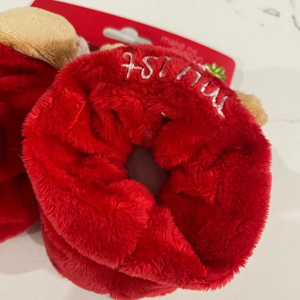NWT Infants Baby's First Christmas Bib‎ & Booties Set Red